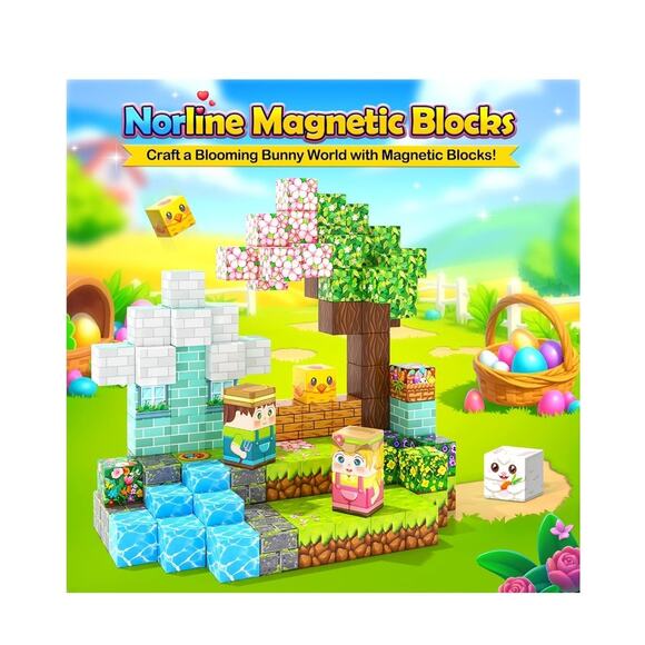 108PCS Magnetic Blocks Magnet Toy Mine Magnet World Bunny Garden Wonderland - Picture 6 of 6